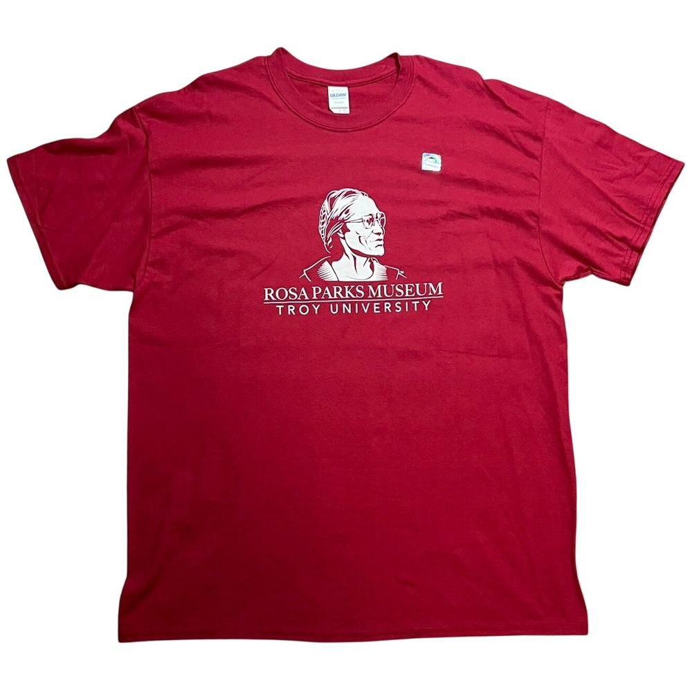 Gildan Rosa Parks Museum Troy University Red Graphic Tee XL Civil Rights NWT